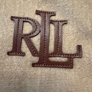 Lauren Ralph Lauren Beige Scarf with Dark Brown Logo